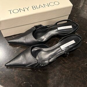 Black pointed toe shoes ; Tony Bianco ; Kramer Black Napa ; great condition;